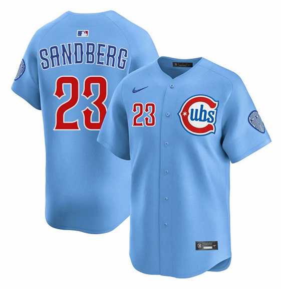 Men%27s Chicago Cubs #23 Ryne Sandberg Blue 2024-25 2nd Alternate Limited Stitched Jersey Dzhi->chicago cubs->MLB Jersey